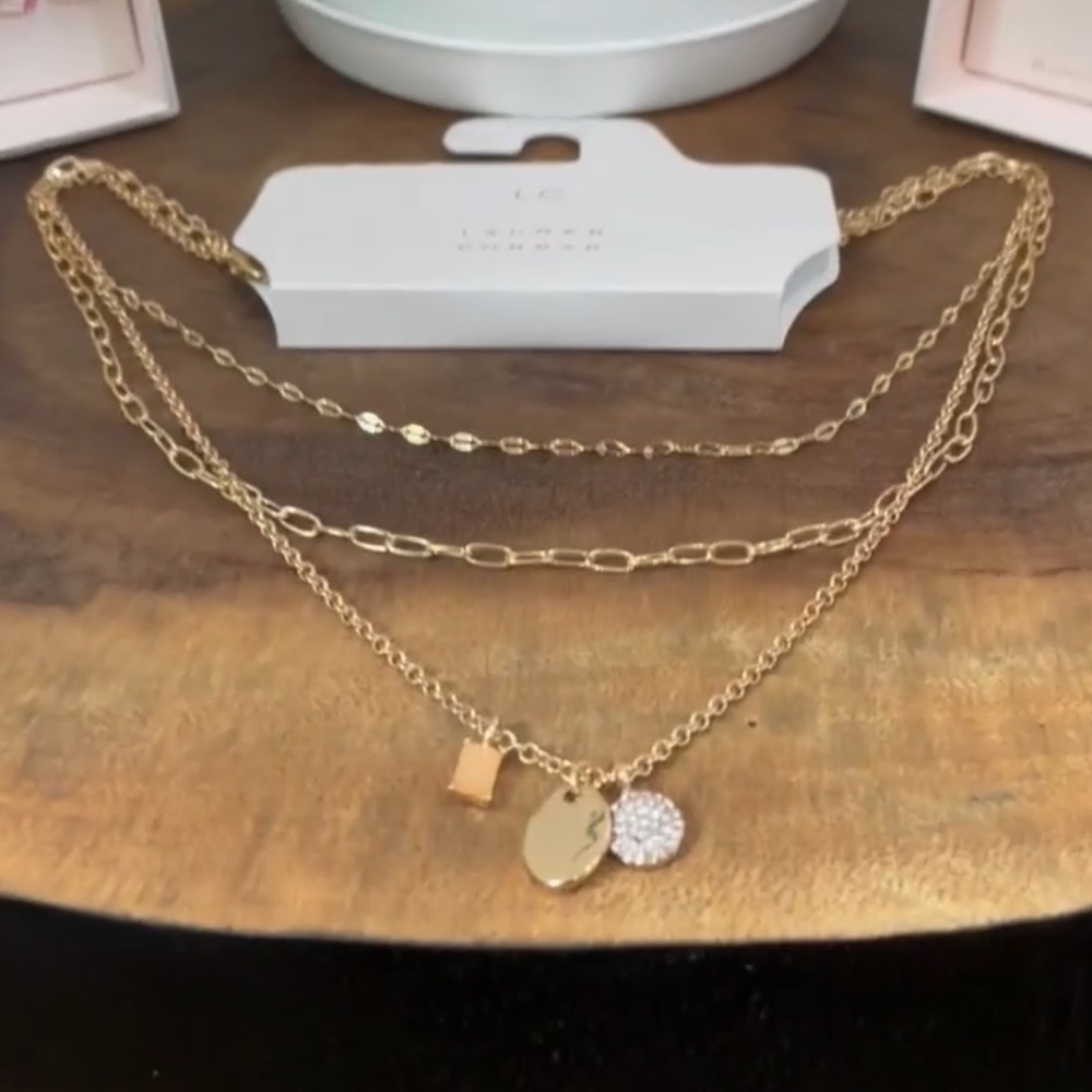 LC Lauren Conrad triple layered gold necklace - Picture 2 of 2